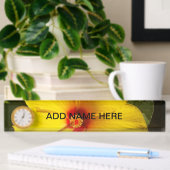 Porte-nom Pour Bureau Fleur d'Hibiscus jaune