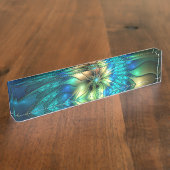 Porte-nom Pour Bureau Fleur d'Imaginaire lumineux, Fractale Abstraite co (Taille)