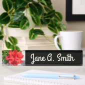 Porte-nom Pour Bureau Fleur double hibiscus rouge