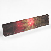 Porte-nom Pour Bureau Fleur fractale de fansy rouge