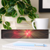 Porte-nom Pour Bureau Fleur fractale de fansy rouge