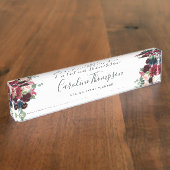 Porte-nom Pour Bureau Fleur radieuse | Aquarelle florale (Taille)