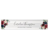 Porte-nom Pour Bureau Fleur radieuse | Aquarelle florale (Devant)