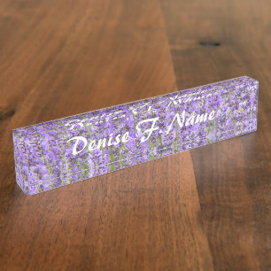 Porte-nom Pour Bureau Fleuron pourpre fleuri personnalisé