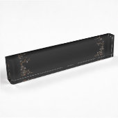 Porte-nom Pour Bureau Fleurs Art Déco sur fond noir
