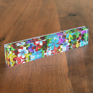 Porte-nom Pour Bureau Fleurs Bureau Personnalisé Destiny Destiny'S Namep