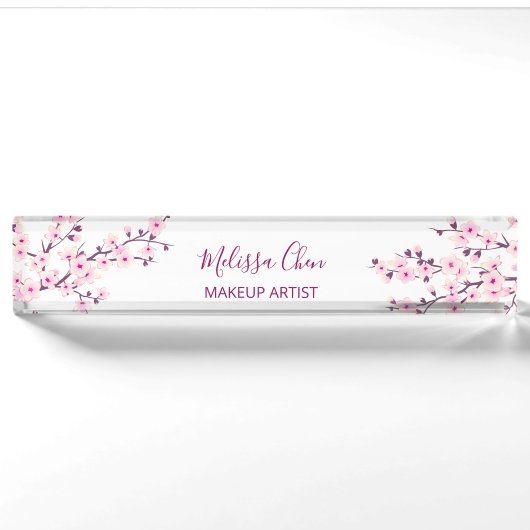 Porte-nom Pour Bureau Fleurs de cerisier (Devant)