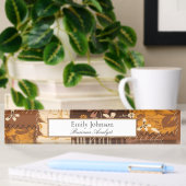 Porte-nom Pour Bureau fleurs de cube noir