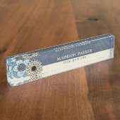 Porte-nom Pour Bureau Fleurs de lin (Taille)