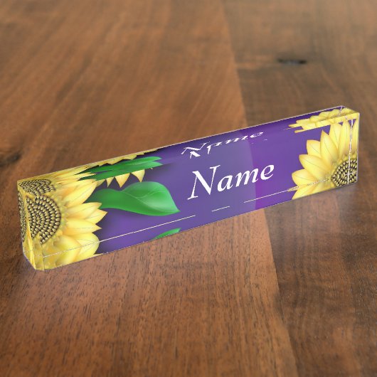 Porte-nom Pour Bureau Fleurs de soleil (Taille)