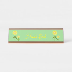 Porte-nom Pour Bureau Fleurs de soleil de la fête des mères sur mesure