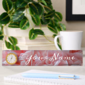 Porte-nom Pour Bureau Fleurs de velours rose Mallow