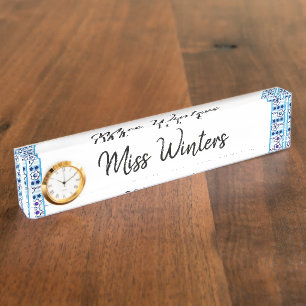 Porte-nom Pour Bureau Fleurs d'hiver