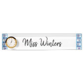 Porte-nom Pour Bureau Fleurs d'hiver (Devant)