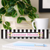 Porte-nom Pour Bureau Fleurs et bandes
