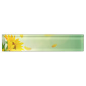 Porte-nom Pour Bureau Fleurs Jaunes Fleurs De Fleurs De Soleil Printemps (Devant)