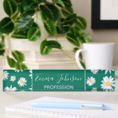 Porte-nom Pour Bureau Fleurs marguerites blanches de classe design botan