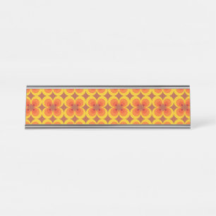 Porte-nom Pour Bureau Fleurs psychédéliques