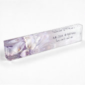 Porte-nom Pour Bureau Fleurs Violettes Luxe