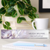 Porte-nom Pour Bureau Fleurs Violettes Luxe