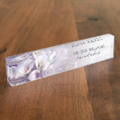 Porte-nom Pour Bureau Fleurs Violettes Luxe (Taille)