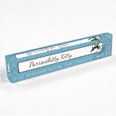 Porte-nom Pour Bureau Flocon de neige de chat cosmique