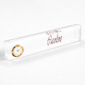 Porte-nom Pour Bureau Floral Caroline Nom Logo,
