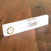 Porte-nom Pour Bureau Floral Caroline Nom Logo, (Taille)