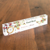 Porte-nom Pour Bureau Floral Designer personnalisé pour professionnels (Taille)