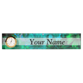 Porte-nom Pour Bureau Floral moderne vert