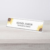 Porte-nom Pour Bureau Floral personnalisé (Devant)