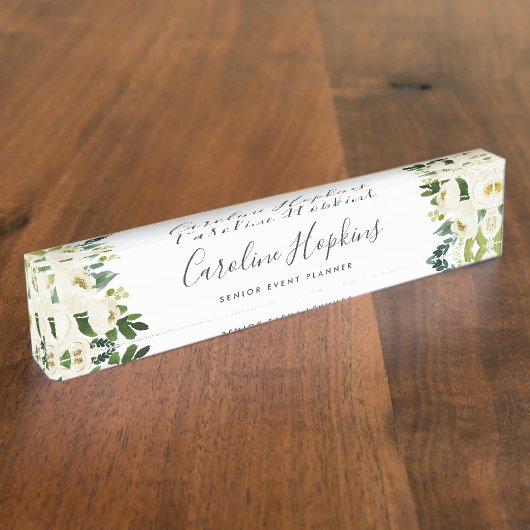 Porte-nom Pour Bureau Flore de l'Albâtre (Taille)