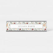 Porte-nom Pour Bureau Flore délicate personnalisée (Devant)