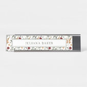 Porte-nom Pour Bureau Flore délicate personnalisée (Devant)