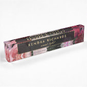 Porte-nom Pour Bureau Flores sombres romantiques