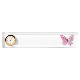 Porte-nom Pour Bureau Flower Butterfly