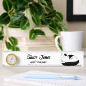Porte-nom Pour Bureau Fluffy cat - vétérinaire