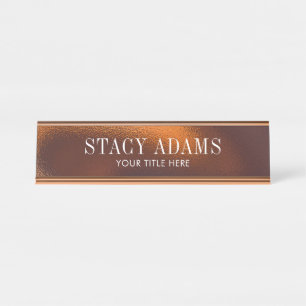 Porte-nom Pour Bureau Foliage de bronze Abstrait moderne