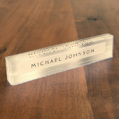 Porte-nom Pour Bureau Fond d'or | Executive professionnel de luxe (Taille)