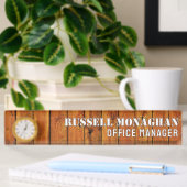 Porte-nom Pour Bureau Fond en bois pour bureau