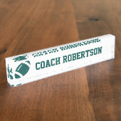 Porte-nom Pour Bureau Football Vert Thème Personnalisé (Taille)