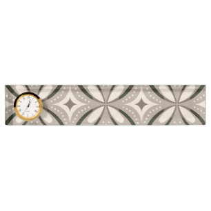 Porte-nom Pour Bureau Formes circulaires rétro beige et marron