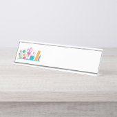 Porte-nom Pour Bureau Fournitures scolaires (Devant)