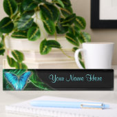 Porte-nom Pour Bureau Fractale bleue de papillon de Morpho