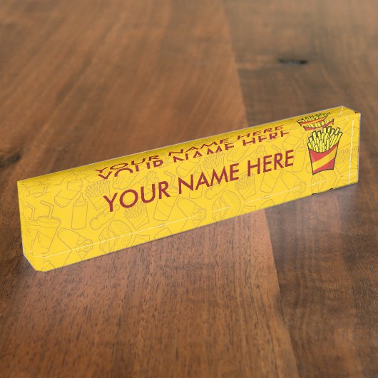 Porte-nom Pour Bureau Fries françaises (Taille)