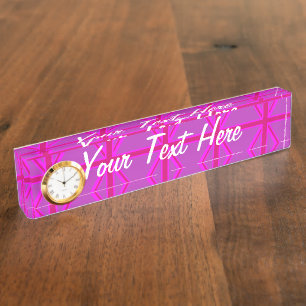 Porte-nom Pour Bureau Fuchsia Union Jack