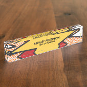 Porte-nom Pour Bureau Fun Modern Cool Comic Book Personnalisé (Taille)