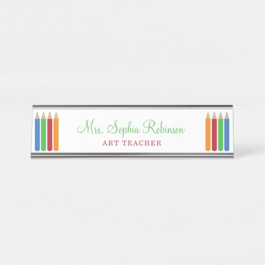 Porte-nom Pour Bureau Fun School Teacher Fournitures d'école personnalis (Devant)