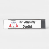 Porte-nom Pour Bureau Funky Dentist Super Hero Personnaliser (Devant)