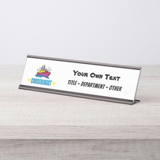 Porte-nom Pour Bureau Funny Cruise Ship (Devant)